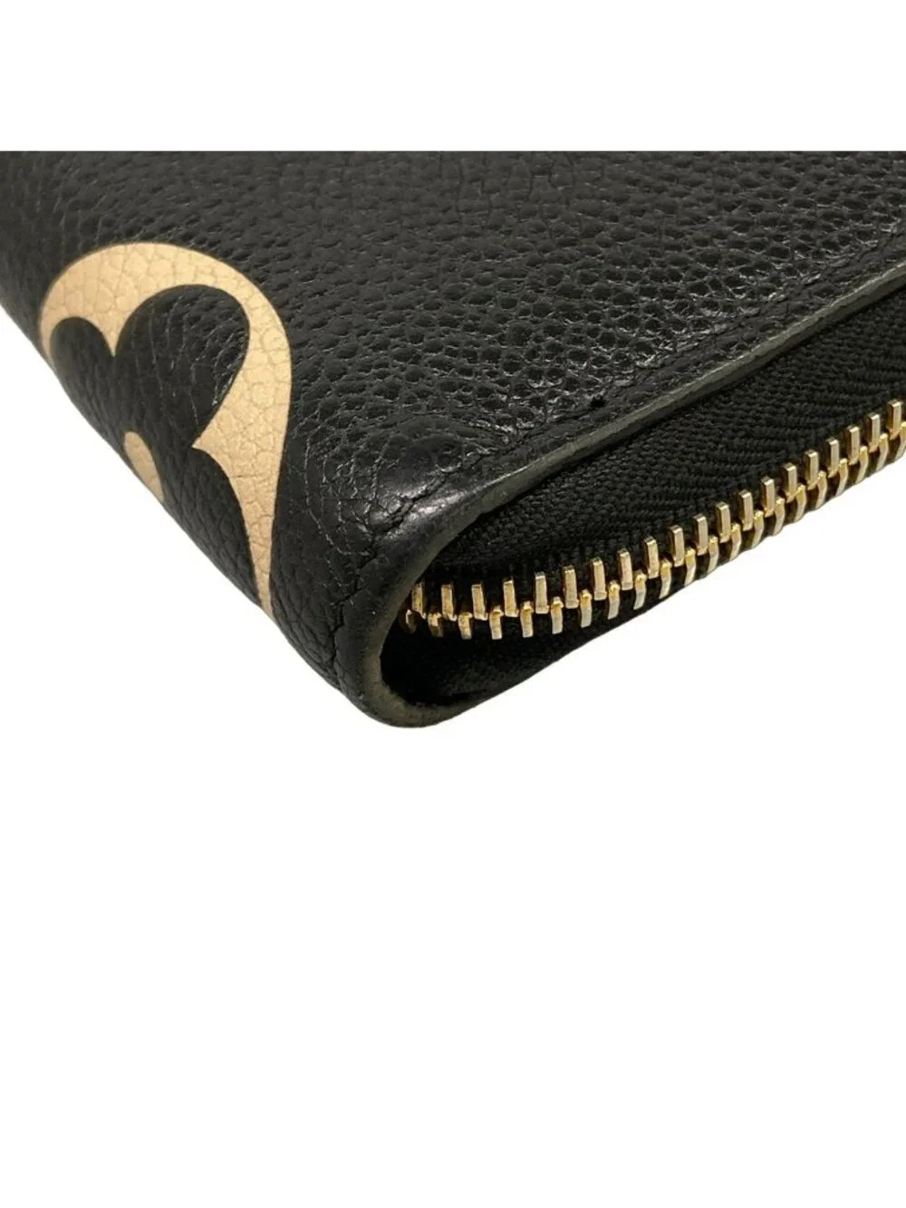 Louis Vuitton Wallet Bicolor Monogram Empreinte Zippy Black Beige Leather